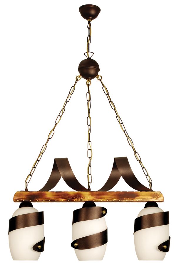 PDA 133-3  WH 3/Φ ΡΑΓΑ ΞΥΛΙΝΗ ΣΚΟΥΡΙΑ ΛΕΥΚΟ 3ΧΕ27 ARlight 0101444