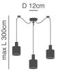 SE21-NM-4-NM3-SH2 ADEPT TUBE Nickel Matt Pendant Grey Fabric Shade+ HOMELIGHTING 77-8423