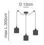SE21-BR-10-3BL-GR12 MAGNUM FLEX Bronze Metal Pendant Black Metal Grid+ HOMELIGHTING 77-8965