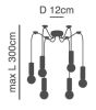 SE21-GM-4-BL3-GR1 ADEPT TUBE Gold Matt Pendant Black Metal Grid+ HOMELIGHTING 77-8619