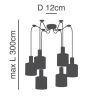 SE21-NM-4-BL6-SH12 ADEPT FLEX Nickel Matt Pendant White, Grey, Brown Fabric Shade+ HOMELIGHTING 77-8933