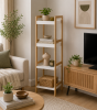 Ραφιέρα 4 θέσεων Bamboo/MDF Μπεζ/Λευκή 34x33x110cm MRShome DS-1148000