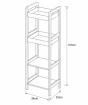 Ραφιέρα 4 θέσεων Bamboo/MDF Μπεζ/Λευκή 34x33x110cm MRShome DS-1148000