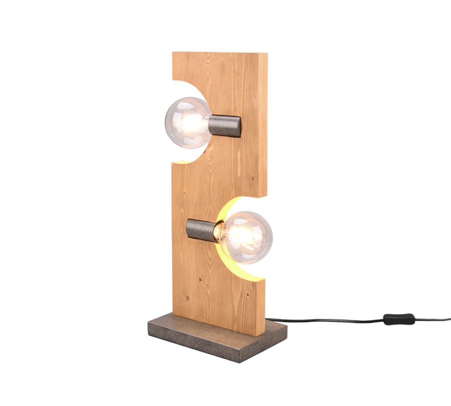 Επιτραπέζιο Vintage Φωτιστικό Ξύλο 22xH55cm 2xE27 Trio Lighting Tailor 514300230