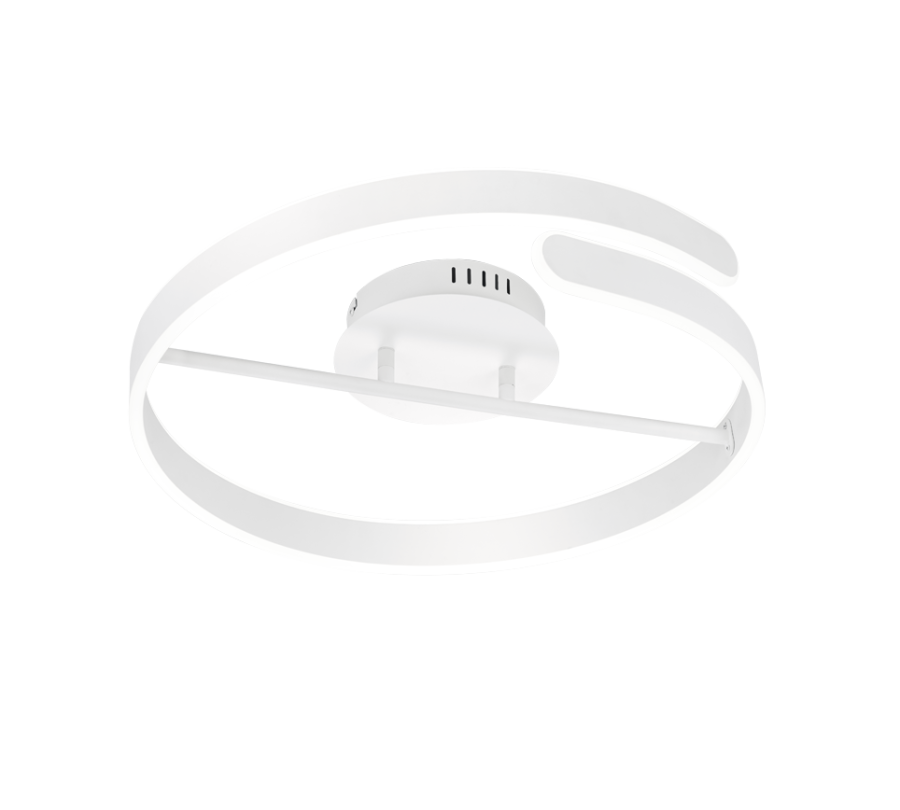 Φωτιστικό Πλαφονιέρα Οροφής Λευκή Ματ 50xH13cm Led 37w 4500lm 4000K Switch Dimmer Trio Lighting Parma R67071131