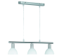 Φωτιστικό Κρεμαστό 61xH120cm Τρίφωτο Ράγα 3xE14 Nickel Mat-Opal White Trio Lighting Dallas R335110307
