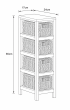 Συρταριέρα MDF με 4 Συρτάρια 17x24x65cm Μπεζ/Μαύρο MRShome DS-1234000