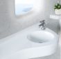 Νιπτήρας Μπάνιου Αριστερός 44x34xB14cm Πάγκος Monobloc 60-150xB30cm Sanitec Monobloc Free Wave Single 705-60150L-00-White  