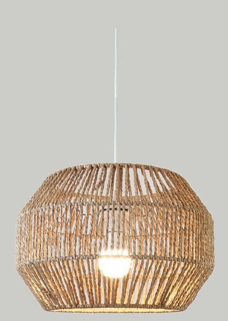 InLight Κρεμαστό φωτιστικό καφέ από σχοινί 1XE27 D:35cm 4503