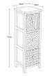 Συρταριέρα MDF με 3 Συρτάρια 25x25x77cm Φυσική με Σχέδια MRShome DS-1309000
