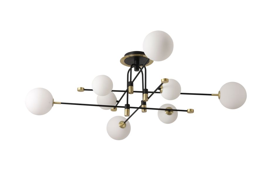 CCC 552-8 ΟΡΟΦΗΣ 8/Φ ΜΑΥΡΟΣ ΣΚΕΛΕΤΟΣ ΜΕ ΧΡΥΣΗ ΛΕΠΤΟΜΕΡΕΙΑ ΚΑΙ ΜΠΑΛΕΣ 8xG9 5W ARlight 0064221