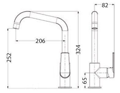 Μπαταρία Κουζίνας Χρωμέ με Υψηλό Περιστρεφόμενο ρουξούνι Eurorama Klint 142515-100