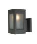 Απλίκα Επίτοιχη IP44 Υ17xM9xΠ15,5cm 1xE27 Χυτό Αλουμίνιο Γραφίτης-Γυαλί Sun Light A0239-1