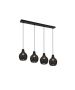 Φωτιστικό Κρεμαστό Τετράφωτο Ράγα  L93xØ17xΗ150cm 4xE14 Ράταν Μαύρο Trio Sprout  R31294002