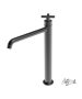 Μπαταρία Νιπτήρα Υψηλή με Βαλβίδα Clic-Clac Εlle Cross La Torre Black Brushed 38016-410
