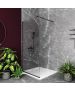 Orabella Serena Black matt H185 80 cm - Καμπίνα ελεύθερης τοποθέτησης με βραχίονα στήριξης τοίχου 30506