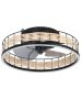 Ανεμιστήρας Οροφής Ø50xH20cm Led 28w 3600lm Tunable 2700-6500K 220-240V,50Hz Μαύρο Ματ-Ράταν Eglo Frana 35148