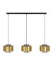 Κρεμαστό Φωτιστικό Τρίφωτο Ράγα 128x28xH150cm 3xE27 Μαύρο-Χρυσό-Γυαλί Eglo Duglia 390067