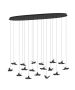 Κρεμαστό Φωτιστικό 148x26x220cm Led 17x3w Μαύρα Πουλιά Eglo Paratebueno 390353