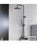 Μπαταρία Ντουζιέρας με Κεφαλή και Κολώνα ρυθμιζόμενου ύψους Slim Vicario Black Matt 500065-400