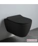 Λεκάνη Κρεμαστή MOON/50,5 Clean-Flush με κάλυμμα Slim Soft Close, Scarabeo (Black Matt) 552000SC-401