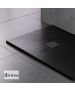 Ντουζιέρα Cast Marble (Χυτό μάρμαρο) με Βαλβίδα Slate 120x80 Sirene Black Matt S12080-401