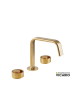 Μπαταρία Νιπτήρα Επικαθήμενη 3 οπών με Βαλβίδα Clic-Clac Halo Vicario Brushed Gold 515043-201