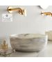 Νιπτήρας Μαρμάρινος Thalo Φ39 h.14 Fossil Carrara Nuovo DR39-300
