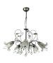 InLight Κρεμαστό φωτιστικό από χρώμιο μέταλλο κρύσταλλα και λευκό γυαλί 5XE14 D:60cm 5300-5-CH