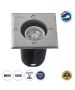 Φωτιστικό Δαπέδου IP68 Χωνευτό Τετράγωνο M11xΠ11xY11,5cm MR16 με Ντουί GU10 IK09 Stainless Steel 201 Nickel Matt-Tempered Glass Globostar Gigo 60362