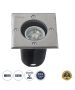 Φωτιστικό Δαπέδου IP68 Χωνευτό Τετράγωνο M11xΠ11xY11,5cm MR16 με Ντουί GU10 IK09 Stainless Steel 316 Nickel Matt-Tempered Glass Globostar Gigo 60364