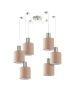 SE21-NM-4-NM6-SH3 ADEPT TUBE Nickel Matt Pendant Brown Fabric Shade+ HOMELIGHTING 77-8429