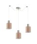 SE21-NM-4-NM3-SH3 ADEPT TUBE Nickel Matt Pendant Brown Fabric Shade+ HOMELIGHTING 77-8430