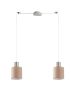 SE21-NM-4-NM2-SH3 ADEPT TUBE Nickel Matt Pendant Brown Fabric Shade+ HOMELIGHTING 77-8431