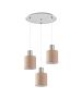 SE21-NM-4-3NM-SH3 ADEPT TUBE Nickel Matt Pendant Brown Fabric Shade+ HOMELIGHTING 77-8432
