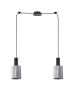 SE21-BL-4-BL2-GL1 ADEPT TUBE Black Pendant Smoked Glass+ HOMELIGHTING 77-8486