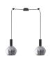 SE21-BL-4-BL2-GL2 ADEPT TUBE Black Pendant Smoked Glass+ HOMELIGHTING 77-8493