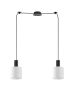SE21-BL-4-BL2-SH1 ADEPT TUBE Black Pendant White Fabric Shade+ HOMELIGHTING 77-8508