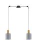 SE21-GM-4-BL2-SH2 ADEPT TUBE Gold Matt Pendant Grey Fabric Shade+ HOMELIGHTING 77-8606