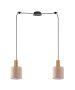 SE21-GM-4-BL2-SH3 ADEPT TUBE Gold Matt Pendant Brown Fabric Shade+ HOMELIGHTING 77-8613