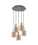 SE21-GM-4-5BL-SH3 ADEPT TUBE Gold Matt Pendant Brown Fabric Shade+ HOMELIGHTING 77-8615
