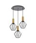 SE21-GM-4-3BL-GR1 ADEPT TUBE Gold Matt Pendant Black Metal Grid+ HOMELIGHTING 77-8621