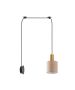 SE21-GM-4-NM1W-SH3 ADEPT TUBE Gold Matt Wall Lamp Brown Fabric Shade+ HOMELIGHTING 77-8826