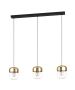 Κρεμαστό Φωτιστικό Μαύρο-Μπρονζέ-Γυαλί Τρίφωτο Ράγα 4xE27 Eglo Maryvilla 900551