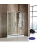 Συρόμενη διπλή πόρτα καμπίνας ντουζιέρας Primus Plus 160 ύψους 195εκ.  ρυθμιζόμενη από 157 έως 161εκ. Devon Clean Glass Chrome SL2T160C-100