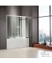 Συρόμενη διπλή πόρτα καμπίνας μπανιέρας AXIS 170 ύψους 140εκ.  ρυθμιζόμενη από 167 έως 171εκ. Clear Chrome SLB2X170T-100