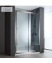 Συρόμενη πόρτα καμπίνας ντουζιέρας Noxx 120 ύψους 200εκ.  ρυθμιζόμενη από 117 έως 119εκ. Devon Clean Glass AISI304 PVD Black Brushed SLN120C-411