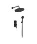 Orabella Elegance Black matt - Shower set εντοιχισμού με Μπαταρία λουτρού, εντοιχισμού 2 σημείων, κεφαλή Φ250 με βραχίονα και τηλέφωνο ντουζ με σπιράλ και επιτοίχειο στήριγμα 10270