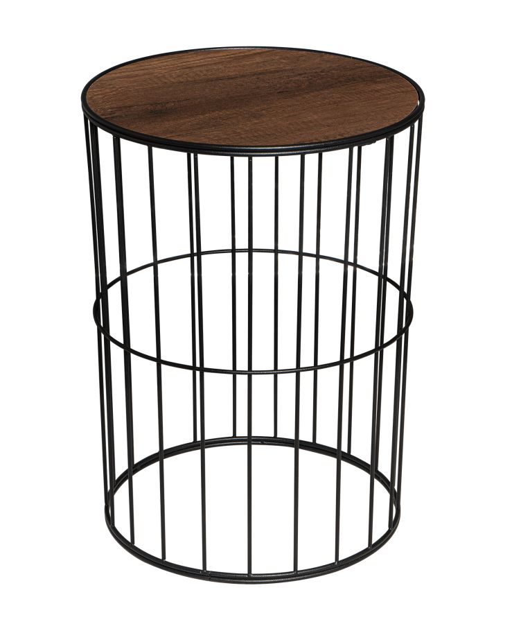 TBH-04 BK ΤΡΑΠΕΖΑΚΙ ΜΑΥΡΟ ΣΤΡΟΓΓΥΛΟ ΠΛΕΓΜΑ ΜΕ ΞΥΛΟ ARlight 7302009