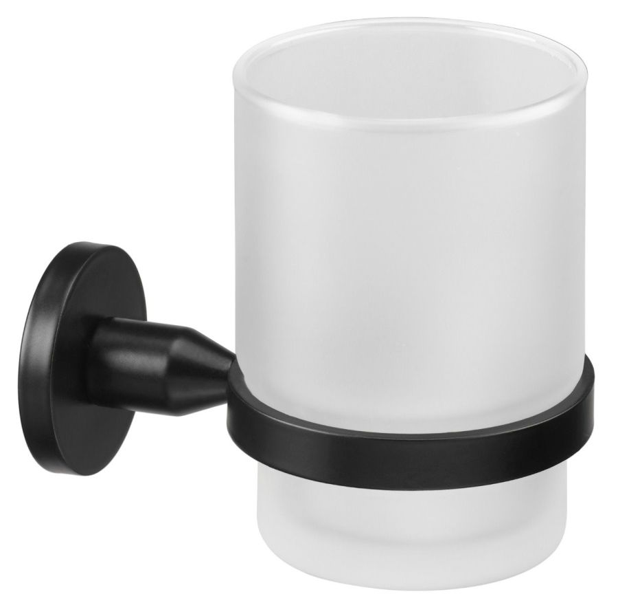 Ποτηροθήκη Επίτοιχη Μαύρο Ματ Verdi Sigma Black 3030505